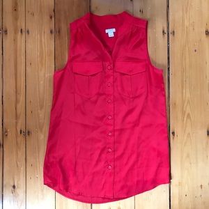 Jcrew Red Silk Utility Tank